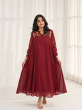 Maroon Embroidered Dress